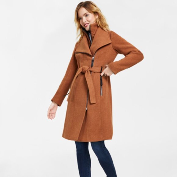 Calvin Klein Jackets & Blazers - Dark Camel Wool-Blend Trench Coat